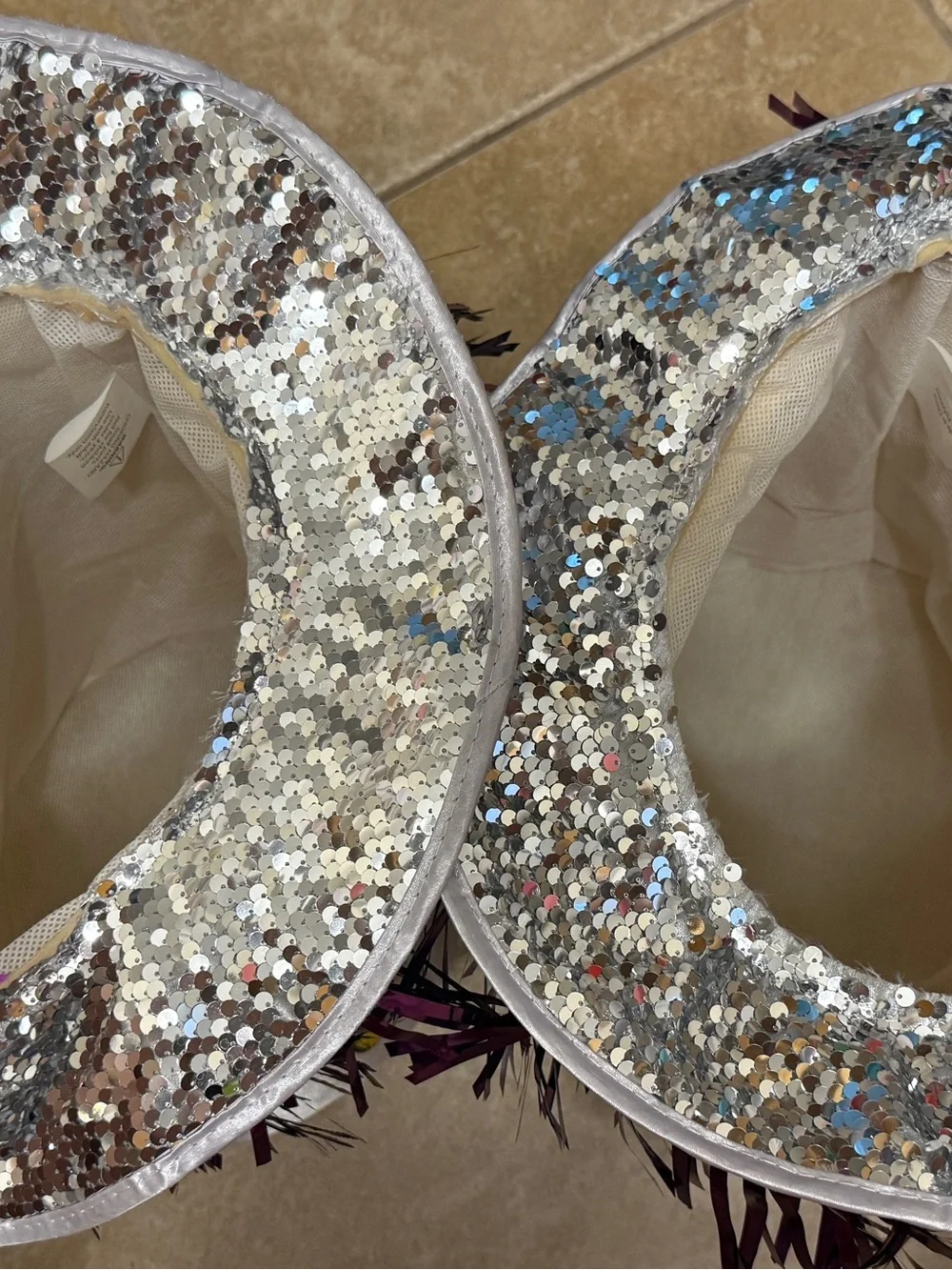 2 Silver & Purple New Year's Eve Party Hat